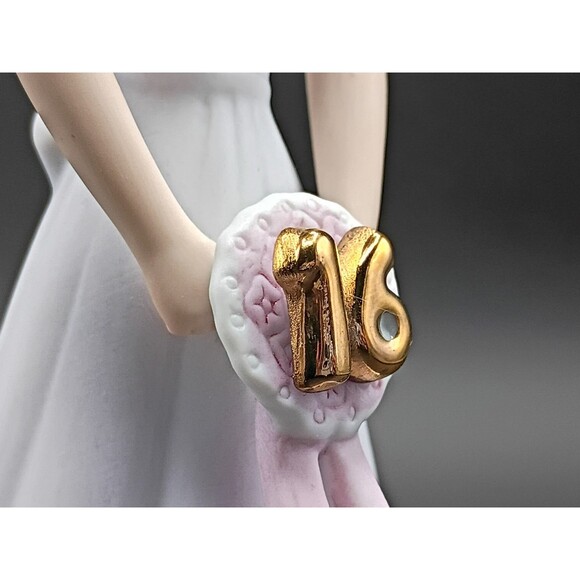 Enesco Growing Up Birthday Girl Age 16  Porcelain Figurine Brunette 7x  4.5 VTG - Picture 6 of 9